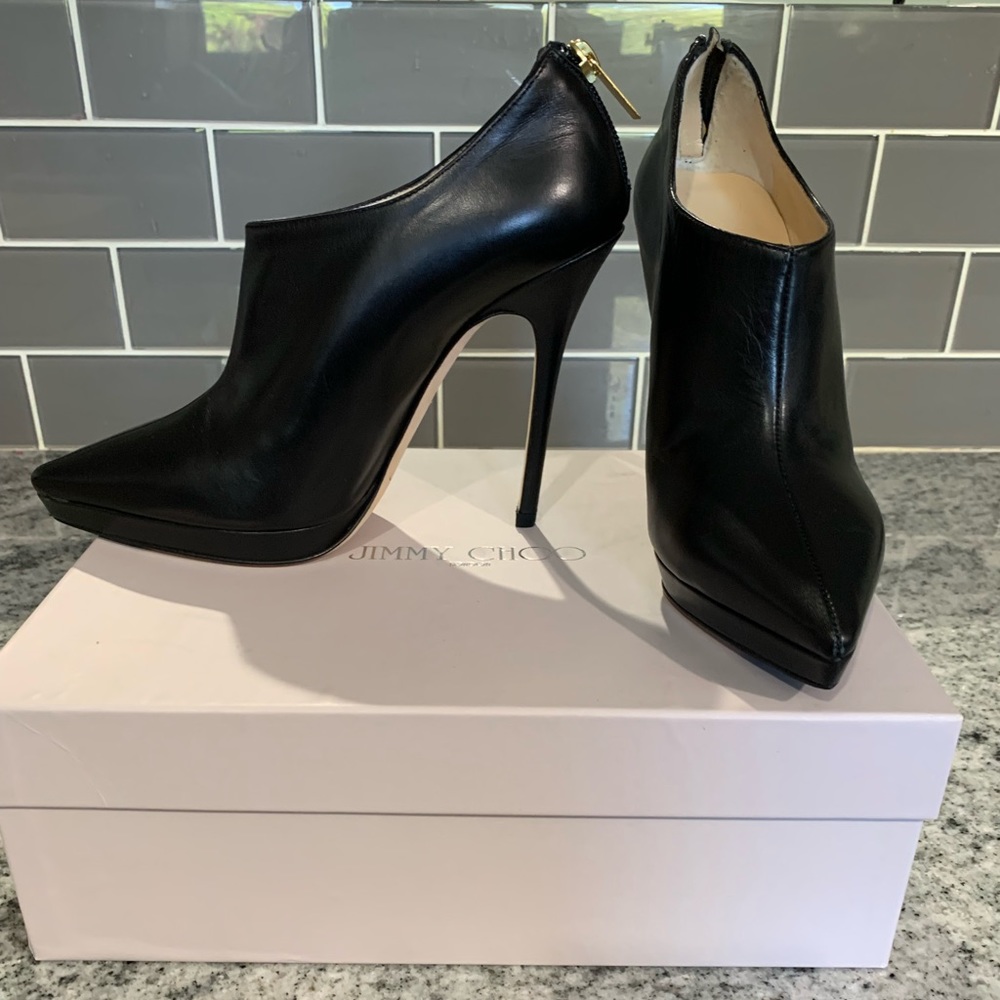 Jimmy Choo black leather heel